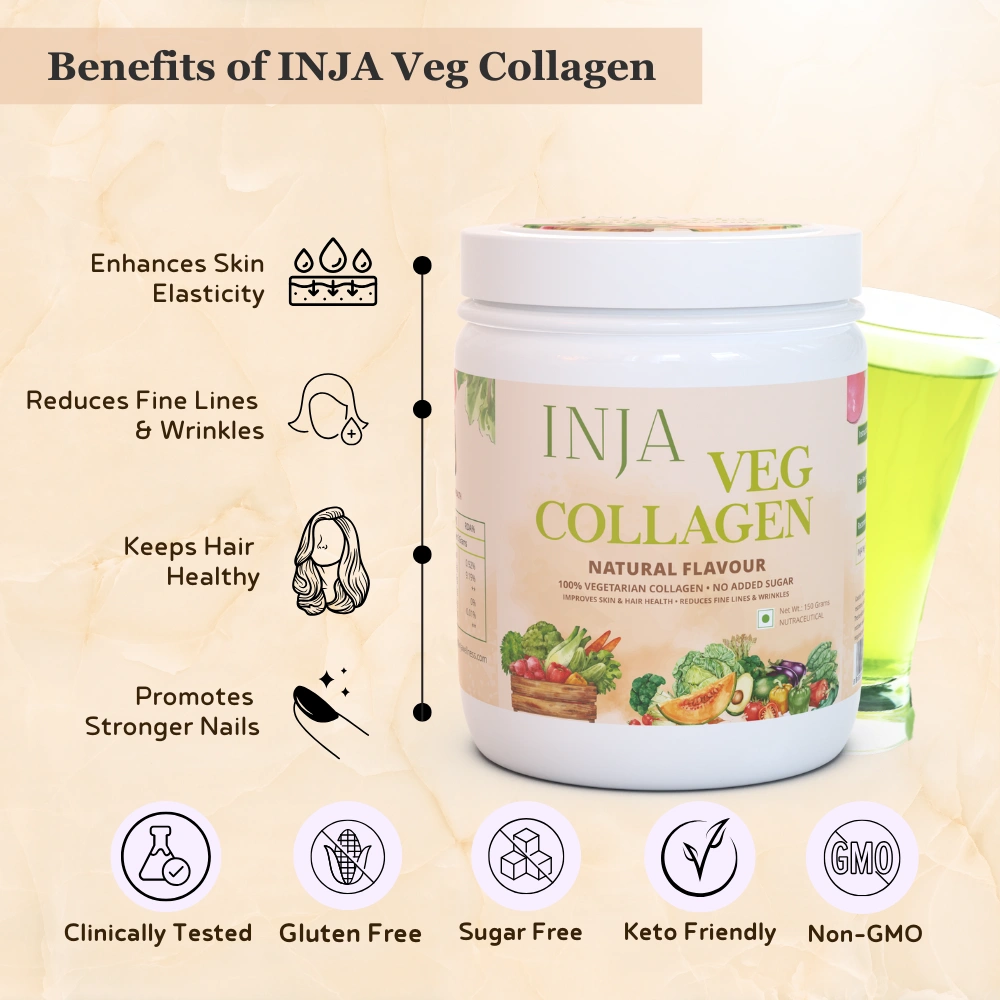 INJA Veg Collagen Natural Flavour | Vegetarian Collagen Formula for Skin, Hair, Nails & Muscle Health Support - Image 4