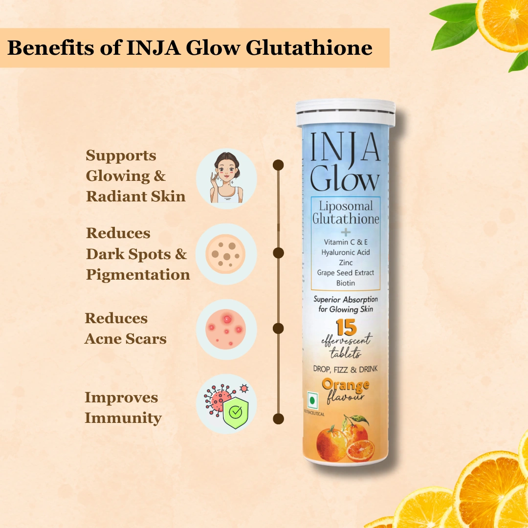 INJA Glow Liposomal Glutathione-4x Effective | Enhances Skin Glow | Reduces Dark Spots | Anti-Aging-Orange - Image 3