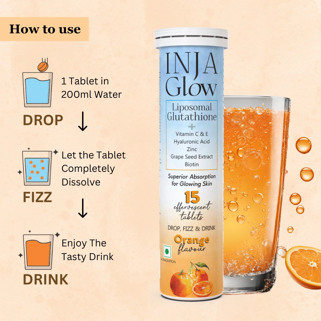 INJA Glow Liposomal Glutathione-4x Effective | Enhances Skin Glow | Reduces Dark Spots | Anti-Aging-Orange - Image 7