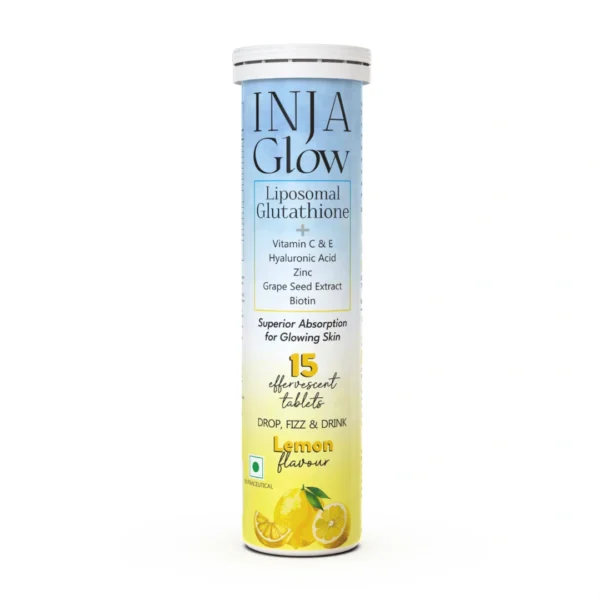 INJA Glow Liposomal Glutathione-4x Effective | Enhances Skin Glow | Reduces Dark Spots | Anti Aging Lemon