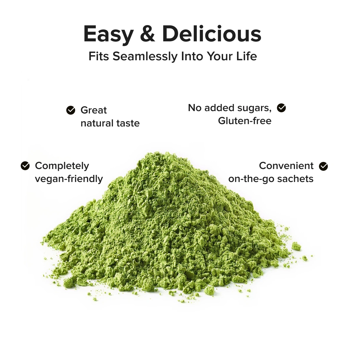 INJA Super Greens | Complete Daily Greens for Men & Women | 40+ Vitamins | Minerals Superfoods, Adaptogens & Antioxidants for Immunity, Energy, Detox, Gut Health | 7 Sachets - Image 4