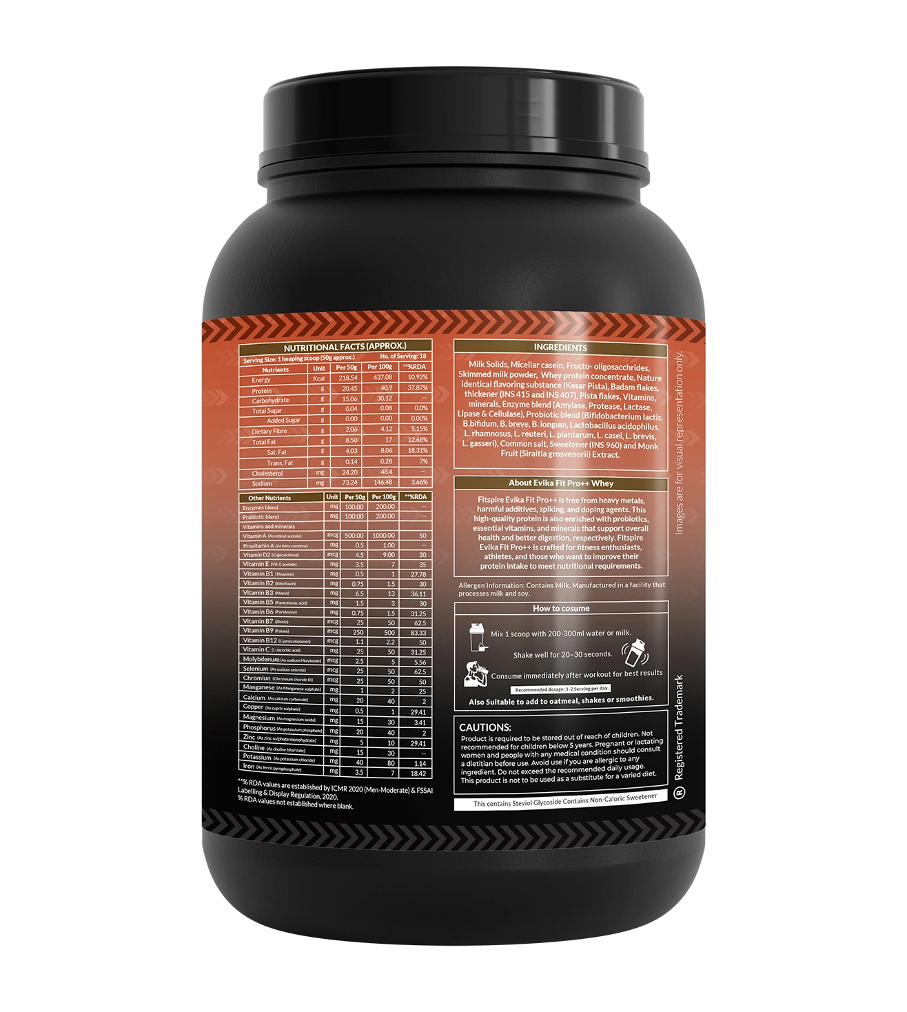 Fitspire EVIKA Fit Super Pro Plus Protein Powder Supplement with Shaker Combo | Badam Kesar Pista Flavor | Supports Gym Performance & Muscle Recovery - Image 3