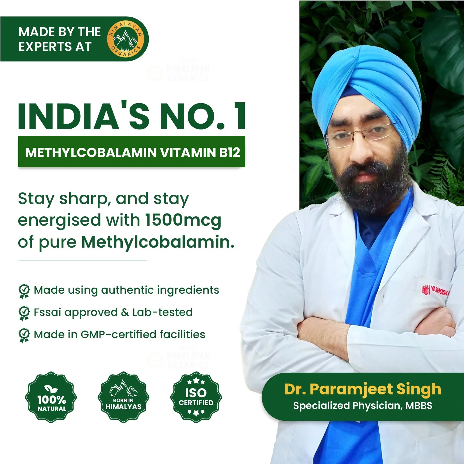 Vlado’s Himalayan Organics B12 1500 mcg tablets