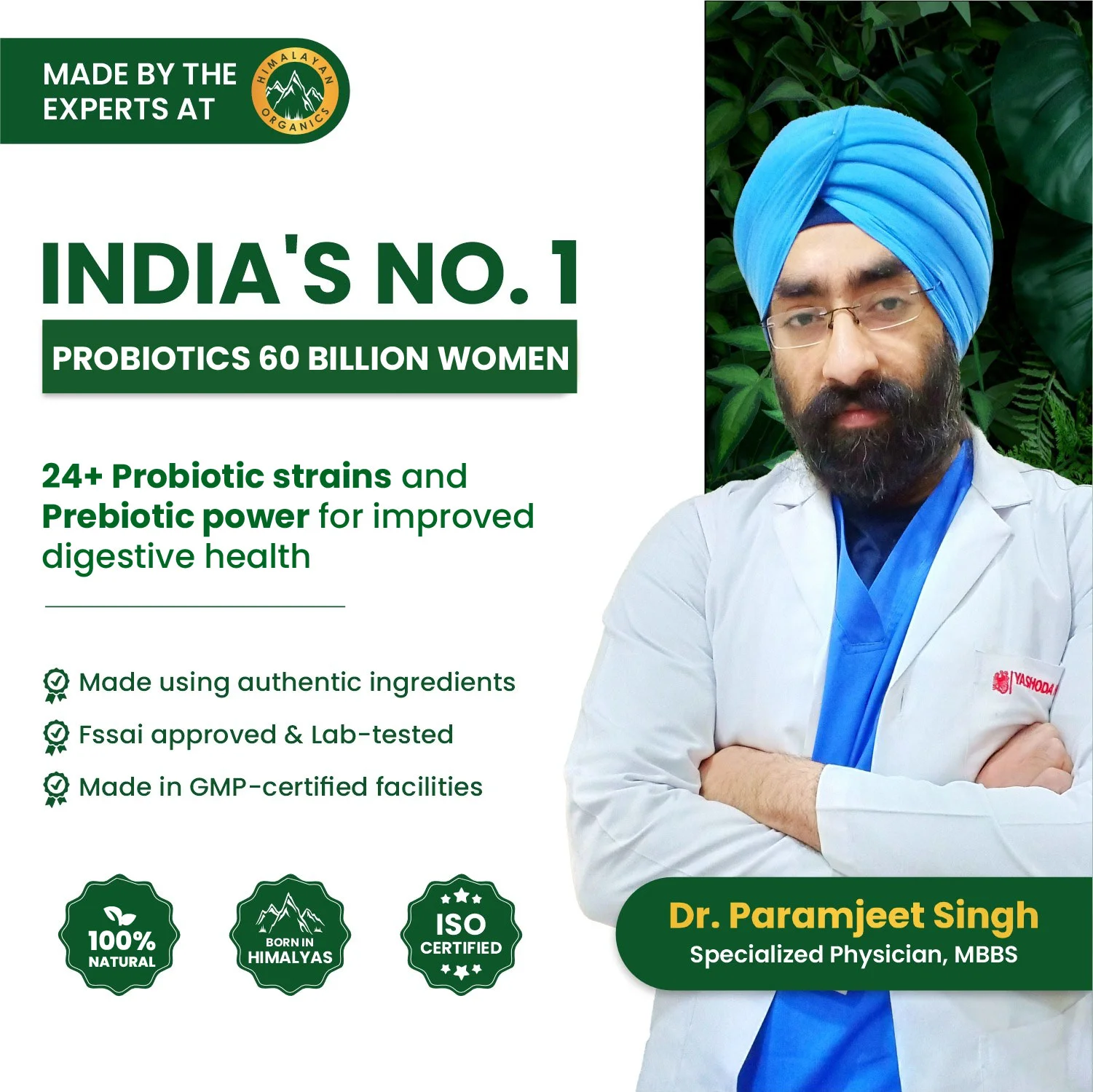 Vlado Himalayan Organics Probiotics Women Gut Health Supplement Advertisement