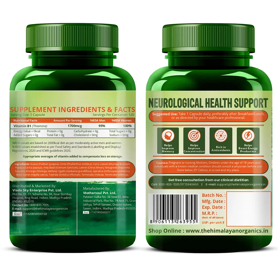 Vlado’s Himalayan Organics B1 Vitamin Capsules