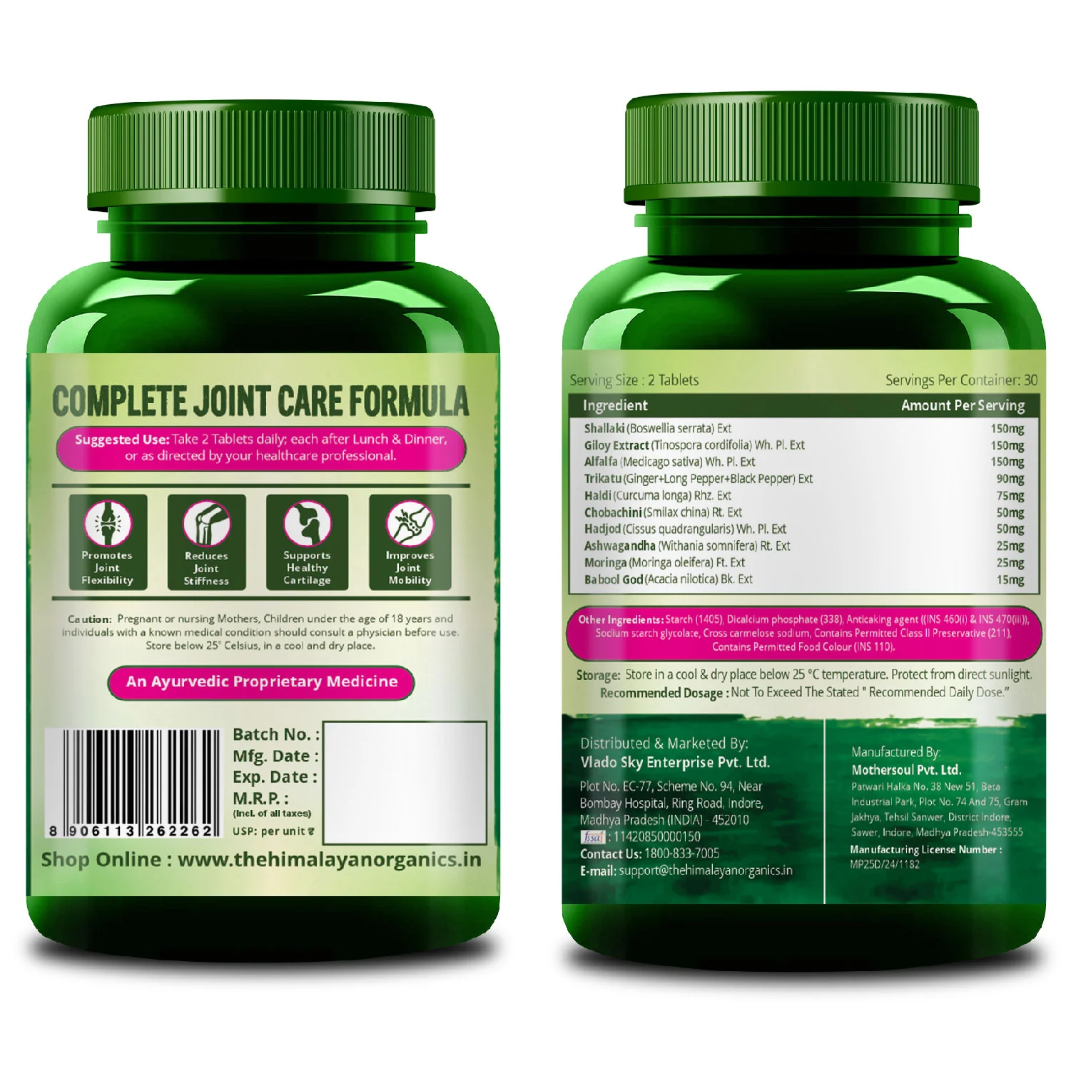 Vlado’s Himalayan Organics Joint Support Tablets