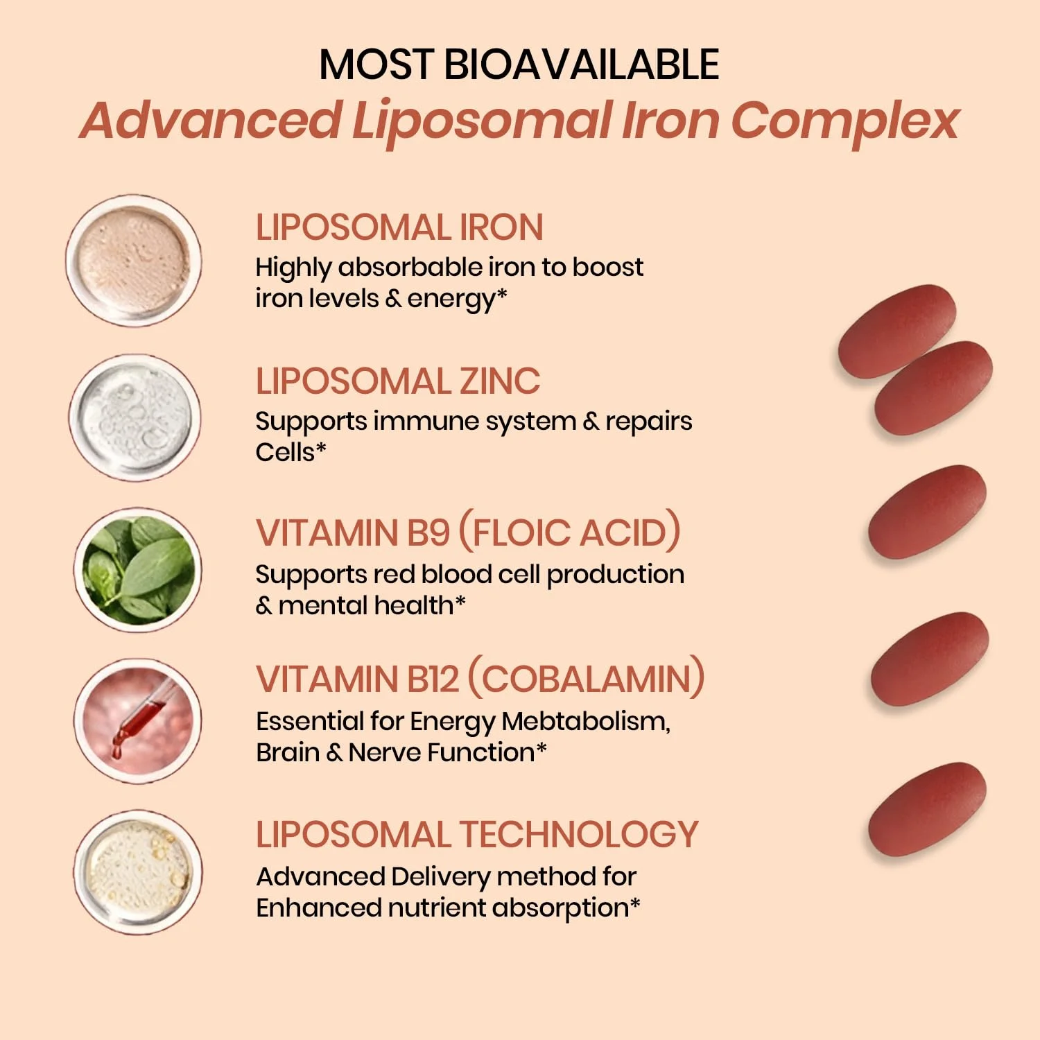 Vlado Himalayan Organics Liposomal Iron Complex Supplement Label