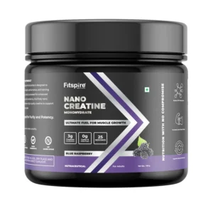 Fitspire Nano Creatine Monohydrate Powder – Blue Raspberry Flavor, 100g