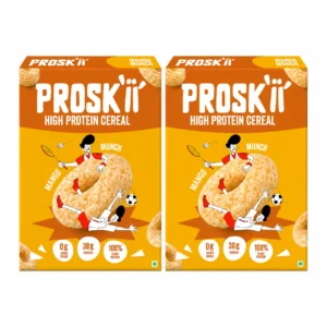 Proskii Honey Crunch High Protein Cereal (Pack of 2) | 38g Protein per 100g, 5g Added Sugar (from Honey) | Guilt-Free Breakfast Cereal