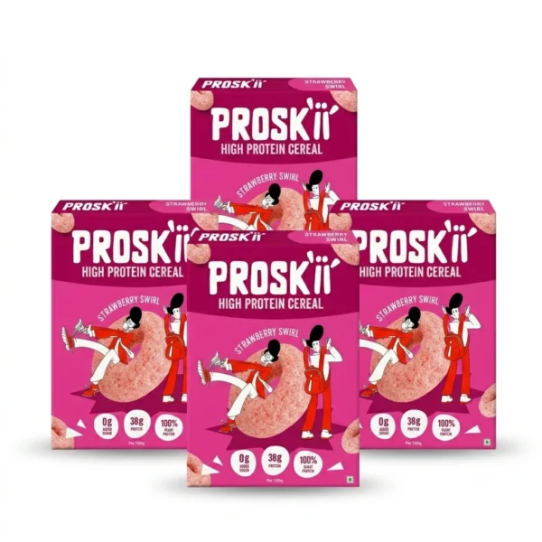 Crunchy strawberry swirl breakfast cereal