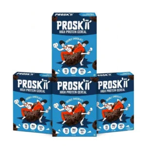 PROSKII 38g Plant Protein Cereal - Double Chocolate (Pack of 4) | No Added Sugar, Gluten-Free, Preservative-Free