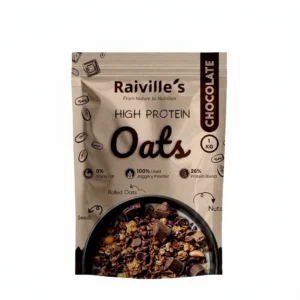 Raivville High Protein Dark Chocolate Oats | Crunchy Chocolate Coated Oatmeal with Jowar Flakes & Nuts | 1kg