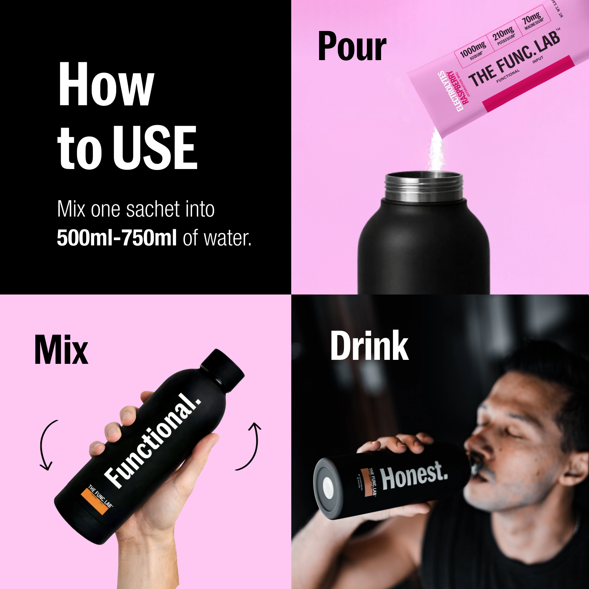 The Func Lab Daily Electrolytes Salty Raspberry Instant Hydration Powder