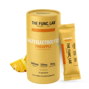 The Func. Lab Daily Electrolytes -Salty Pineapple | 15 Sachets | Instant Hydration Powder with Sodium, Potassium, Magnesium | Sugar-Free, No Preservatives | Instant Energy, Performance & Recovery Drink