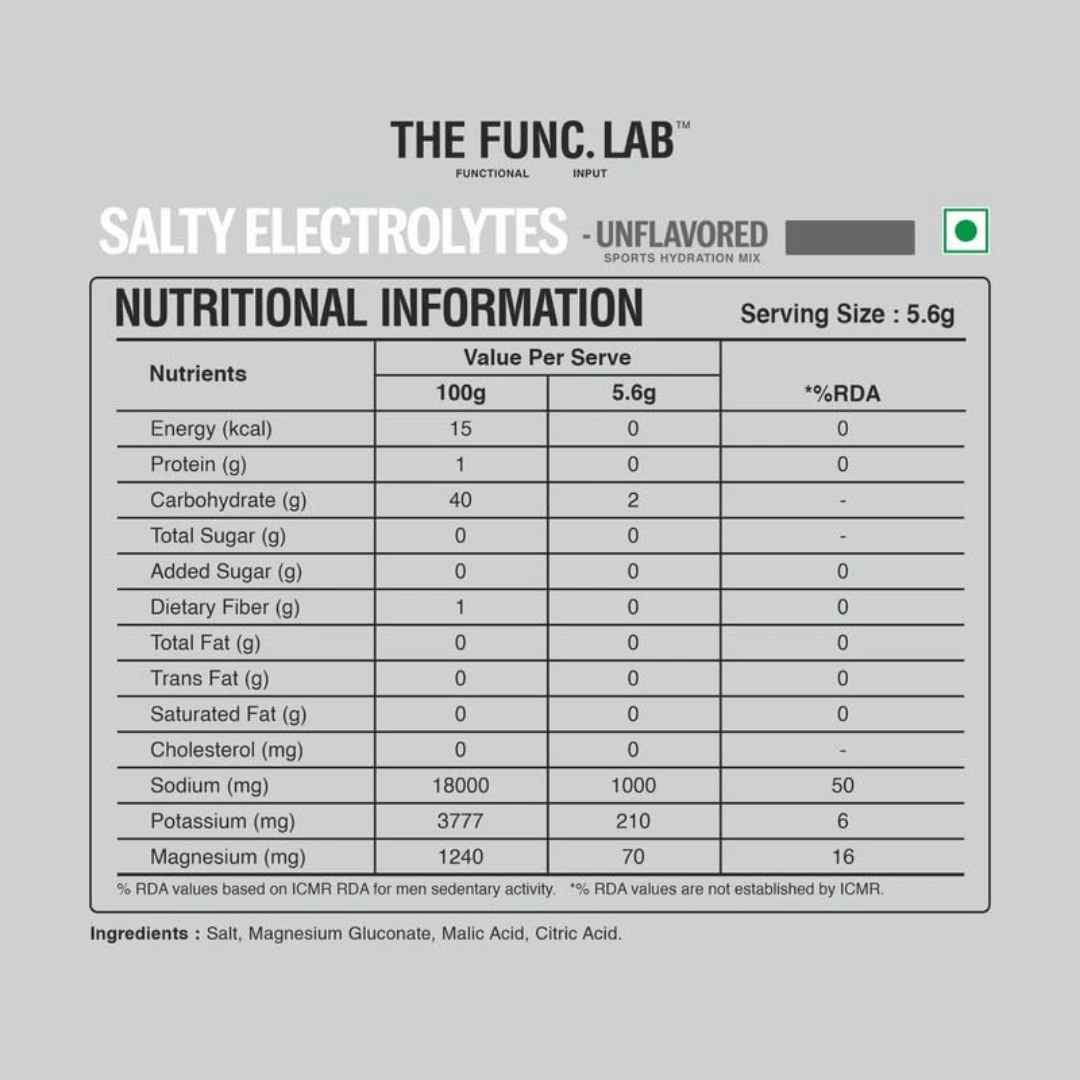 Unflavoured Daily Electrolytes with Instant Hydration Powder