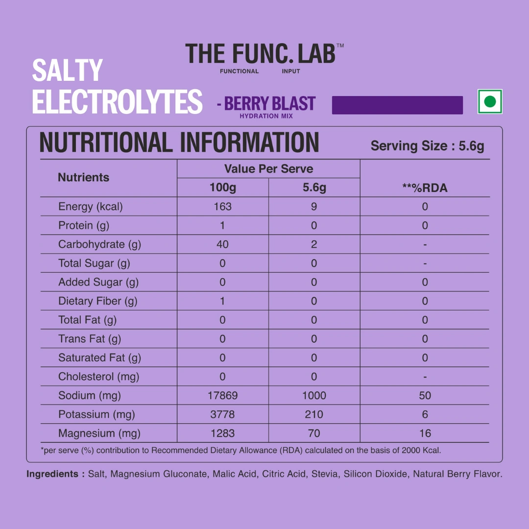 Daily Electrolytes Salty Berry Blast Flavor with Instant Hydration