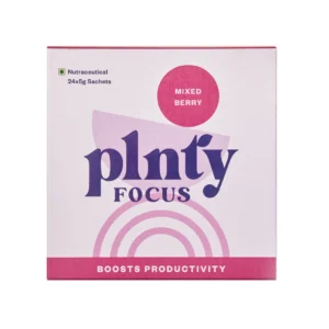 Plnty Focus Wellness Blend | Mixed Berry – Organic, Vegan & Caffeine-Free | Pack of 5 (120g)