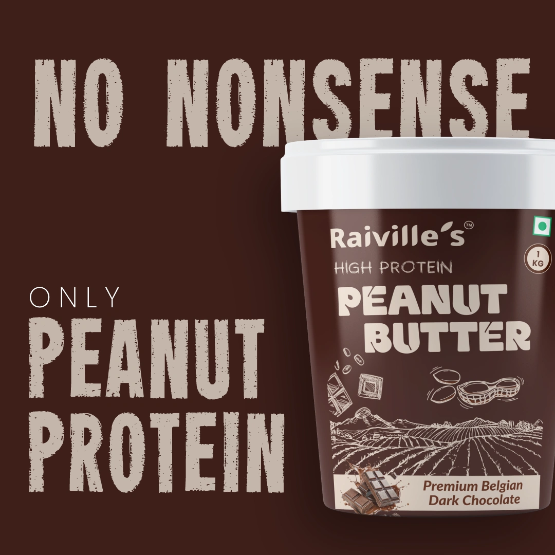 Raiville's Premium Chocolate Crunchy Peanut Butter 1kg | 22% High Protein | Made with Real Belgian Dark Chocolate - Image 3