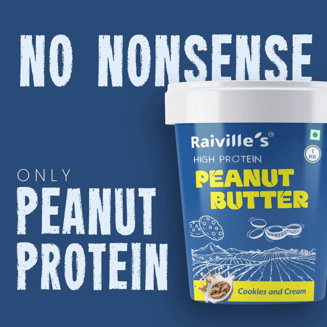 Raiville's Cookie & Cream Peanut Butter 1kg | 24% High Protein | Premium Flavoured Protein Nut Butter Spread - Image 3