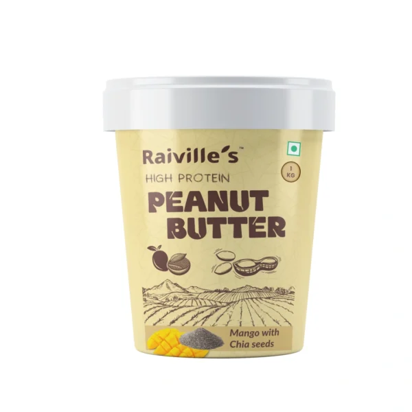 Crunchy high protein mango chia peanut butter