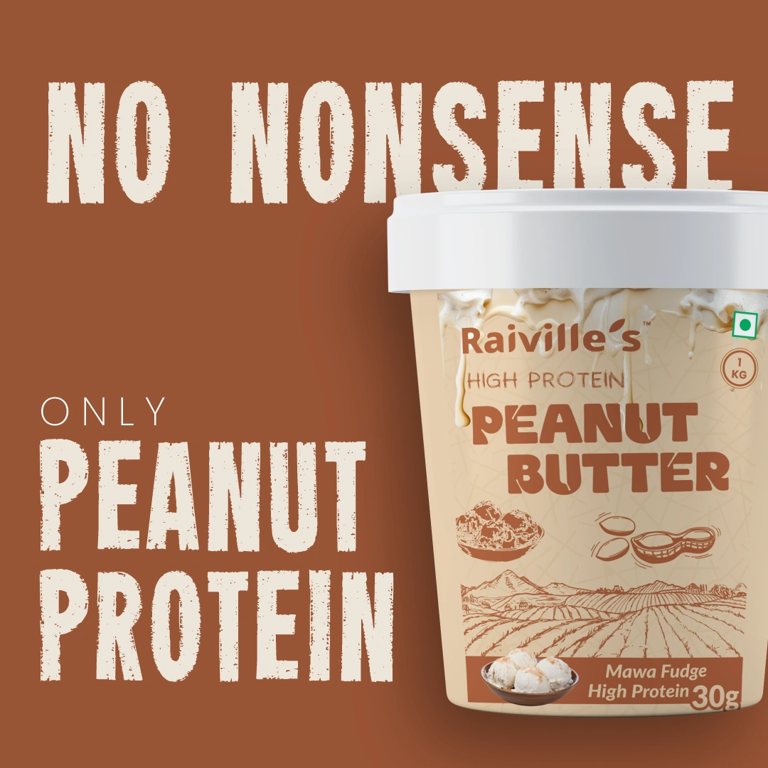 Raiville's Mawa Fudge Peanut Butter 1kg | 30% High Protein | Premium Gourmet Protein Nut Butter Spread - Image 3