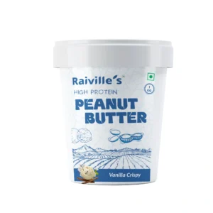 Raiville's Vanilla Crispy Peanut Butter 1kg | 22% High Protein | Premium Crunchy Protein Nut Butter Spread