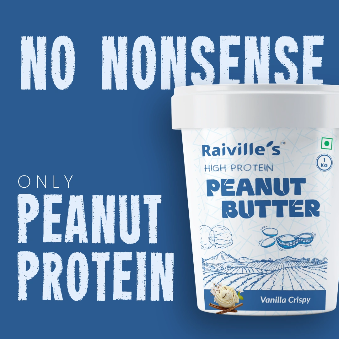 Raiville's Vanilla Crispy Peanut Butter 1kg | 22% High Protein | Premium Crunchy Protein Nut Butter Spread - Image 3