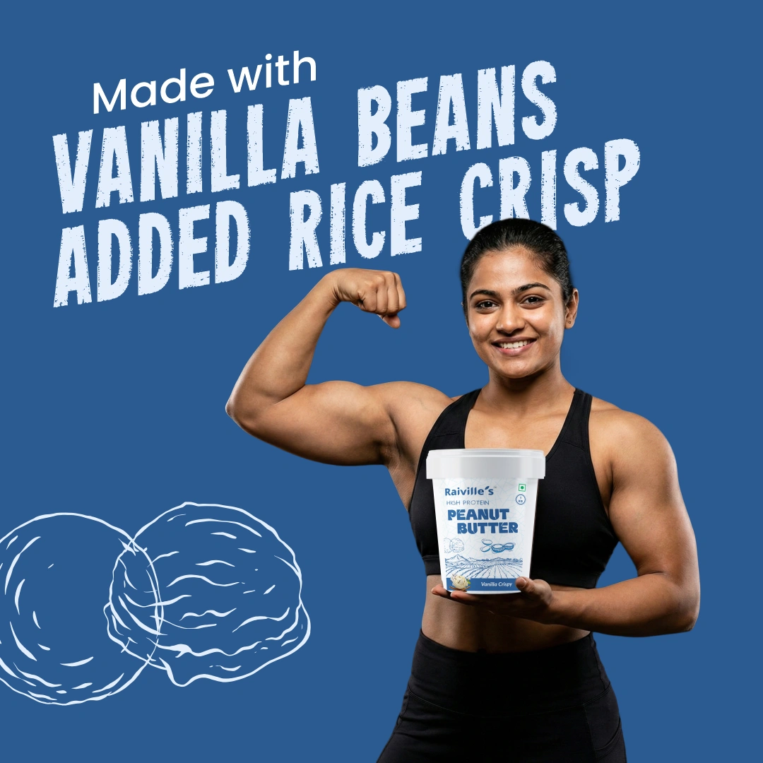 Raiville's Vanilla Crispy Peanut Butter 1kg | 22% High Protein | Premium Crunchy Protein Nut Butter Spread - Image 5