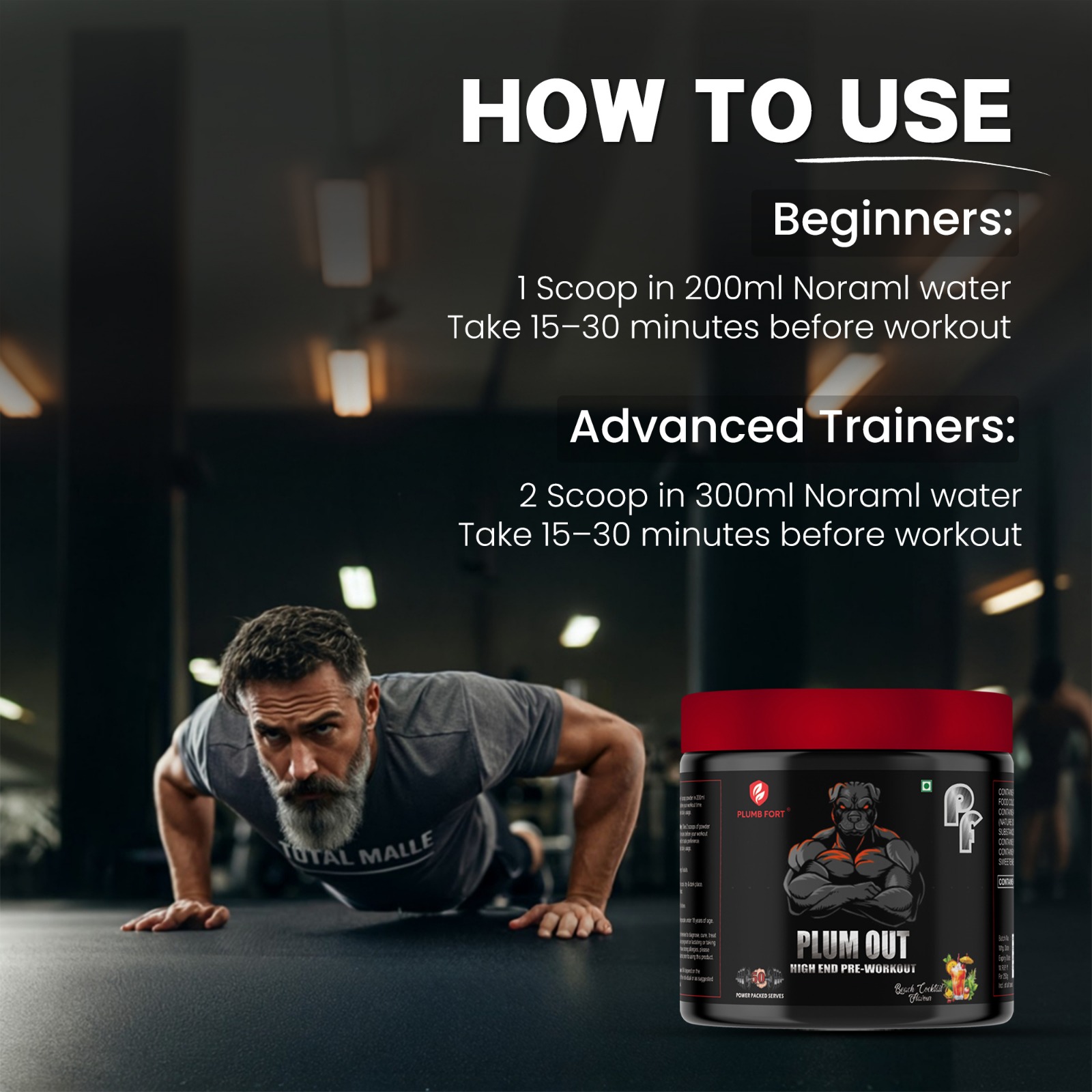 PLUM-OUT Pre Workout Supplement | Energy, Focus, Strength & Muscle Pump Formula - Image 6