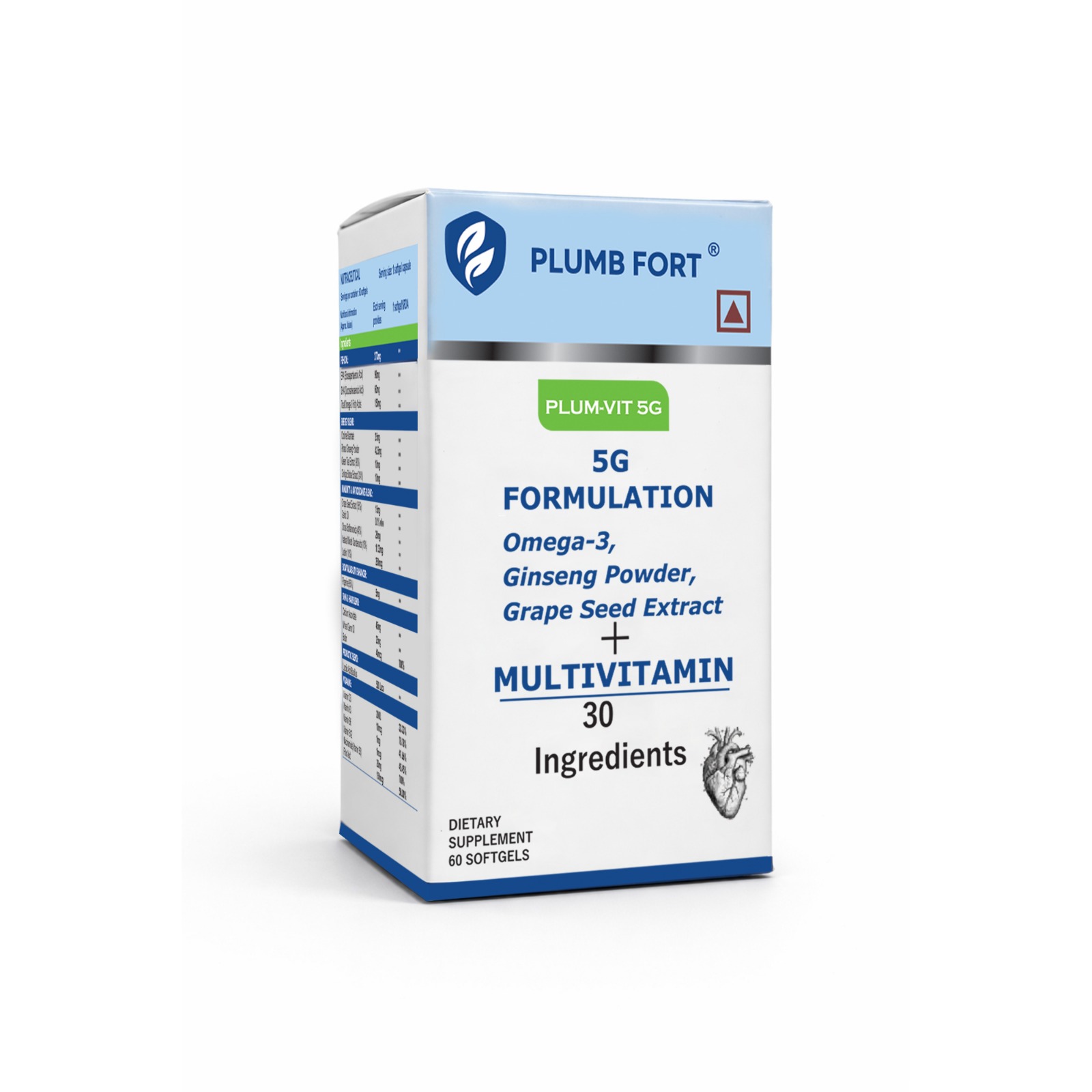 PLUM-VIT 5G Multivitamin | Omega-3, Ginseng & Grape Seed Extract for Energy, Immunity, Skin & Hair Support