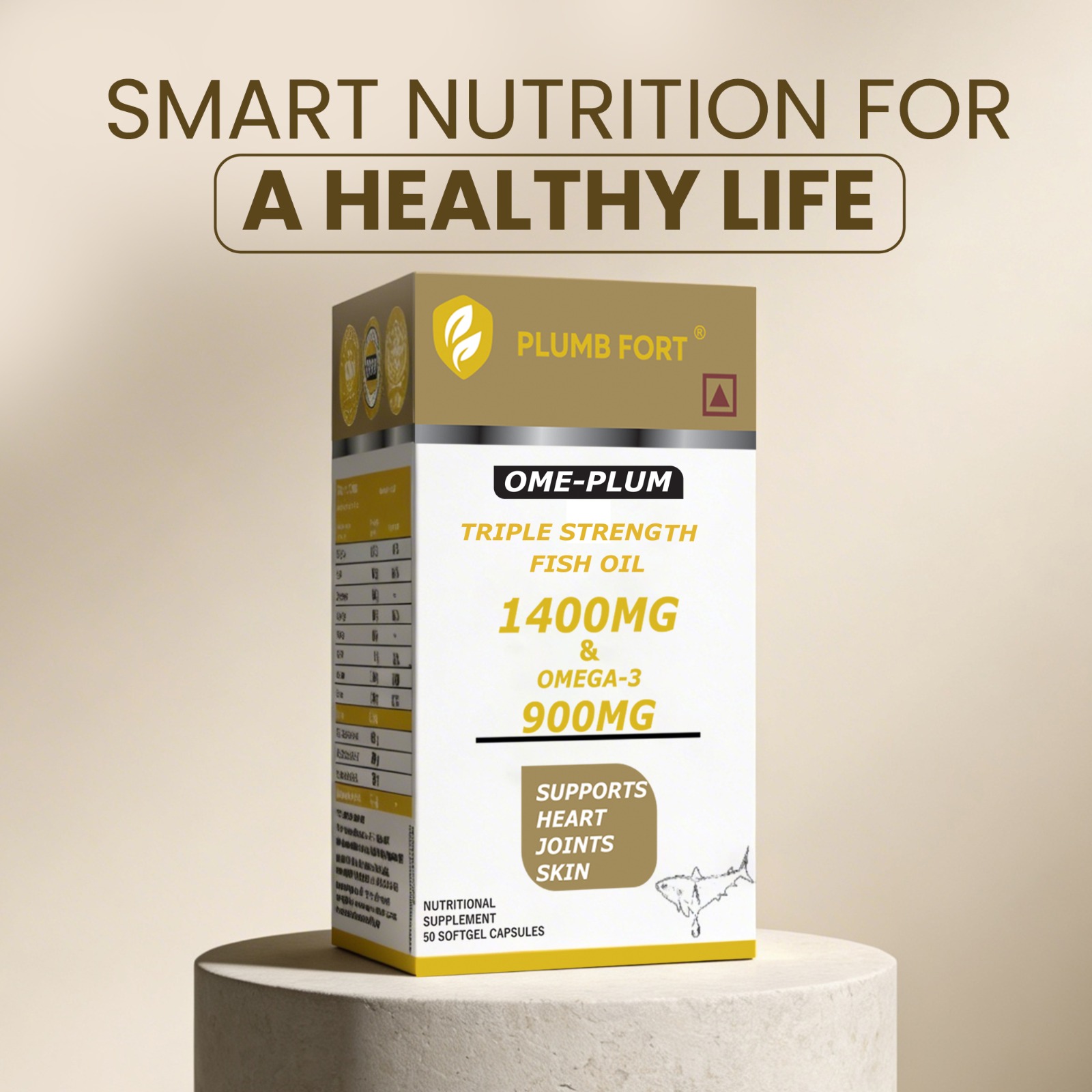 PLUMB FORT OME-PLUM Fish Oil 50 Softgels | 1400mg Fish Oil, 900mg Omega-3, 462mg EPA & 308mg DHA - Image 4