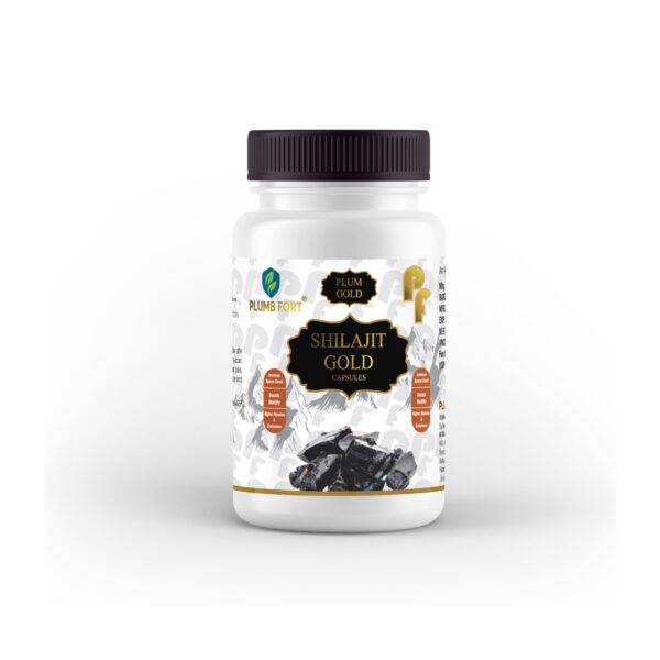 PLUM-GOLD Shilajit Gold Capsules | 500mg Pure Shilajit for Power, Stamina & Vitality Support