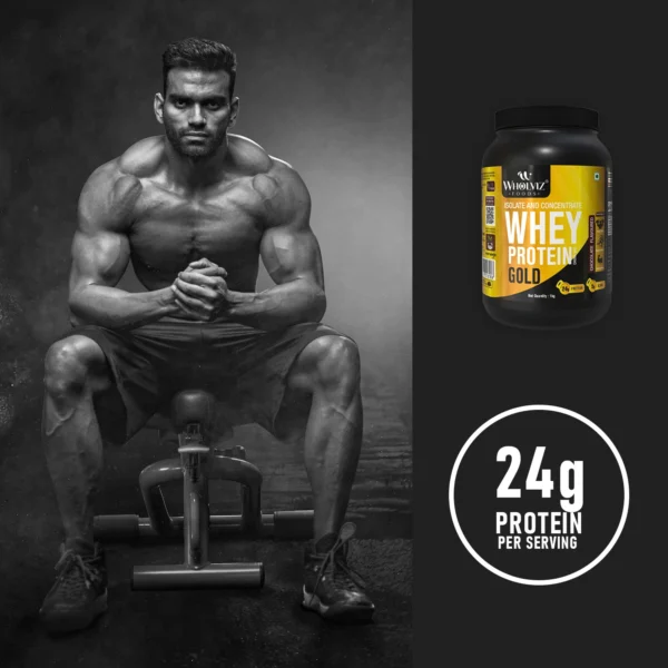 Wholviz Gold Whey Protein Chocolate 1kg | Fitbee India
