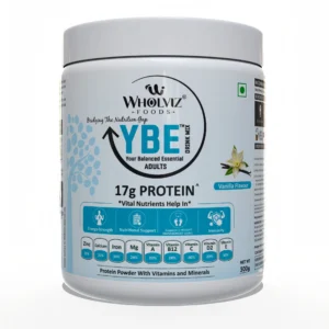 Wholviz Foods YBE Adult Nutrition Vanilla 500g | Complete Daily Nutrition for Adults | 12 Essential Vitamins & Minerals