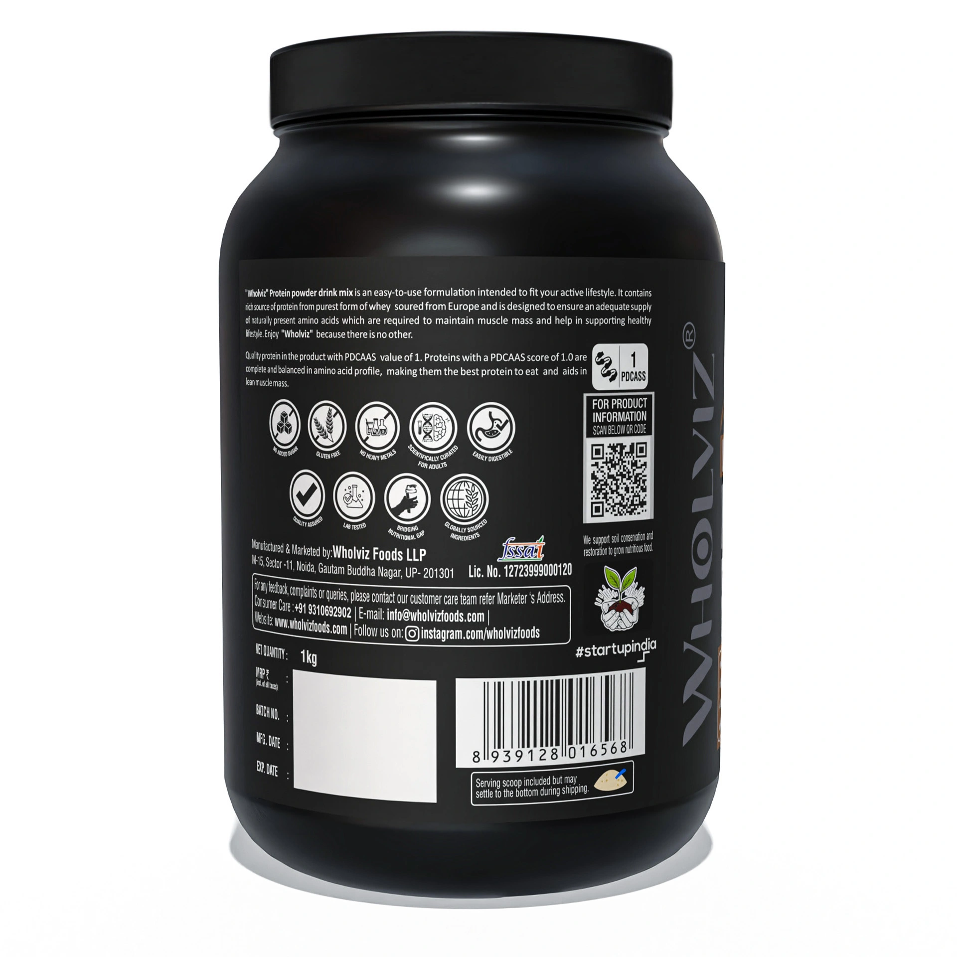 Wholviz Foods Lightest Whey Protein Cocoa 1kg | High Protein - Image 2