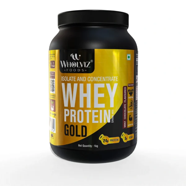 Wholviz Foods Gold Whey Protein Mint Chocolate