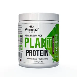 Wholviz Foods Plant Protein Chocolate 500g | Pea & Brown Rice Protein | Vegan Protein | 24g Protein Per Serving