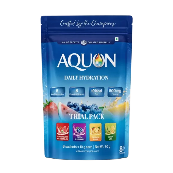 Colorful electrolyte drink mix sachets