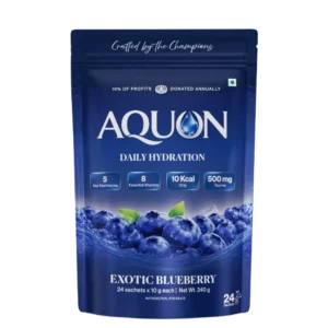 Blueberry flavored electrolyte drink mix sachets
