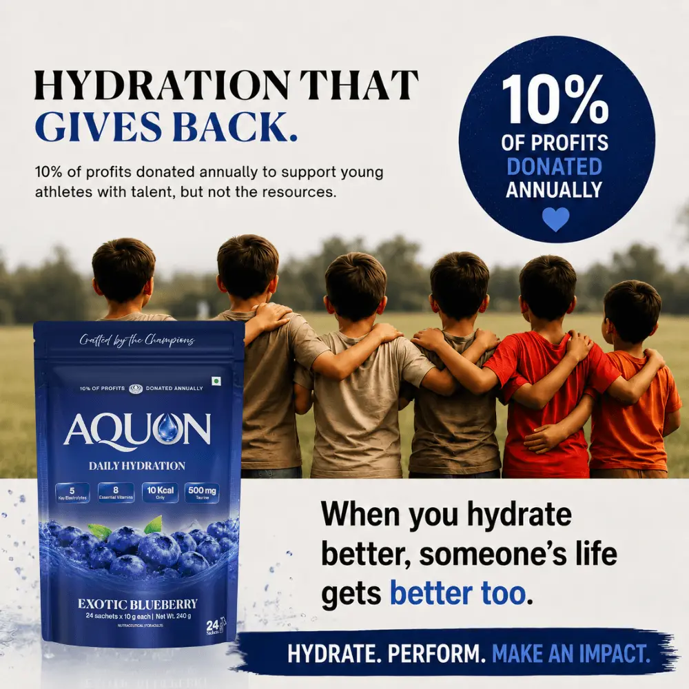 Blueberry flavored electrolyte drink mix sachets