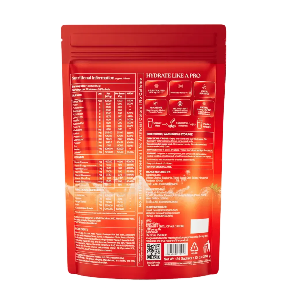 Strawberry watermelon electrolyte drink mix