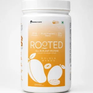 Golden mango vegan protein powder scoop