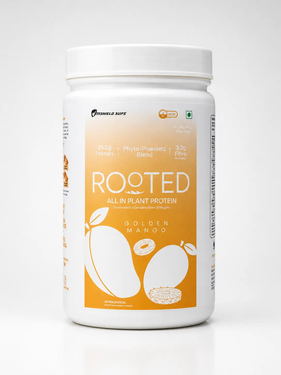 Golden mango vegan protein powder scoop