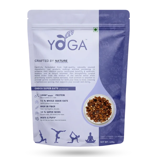 Chocolate high protein oats with oats seeds