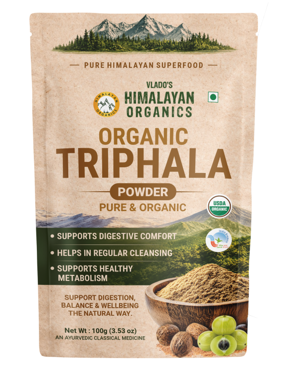 Vlado's Himalayan Organics Triphala Powder 100g Packaging