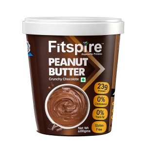 Fitspire Crunchy Chocolate Peanut Butter 400g (23g Protein Per 100g) | High Protein Spread | Gluten-Free, Zero Trans Fat, Cholesterol, or Hydrogenated Oils