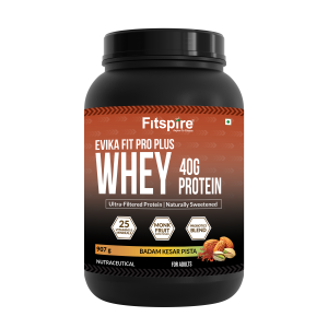Fitspire EVIKA Fit Super Pro Plus Protein- Badam Kesar Pista- Muscle Growth and Recovery with Probiotics Enzymes and Vitamins- No Added Sugar- Gut Friendly- Daily Nutrition Support- 2lbs