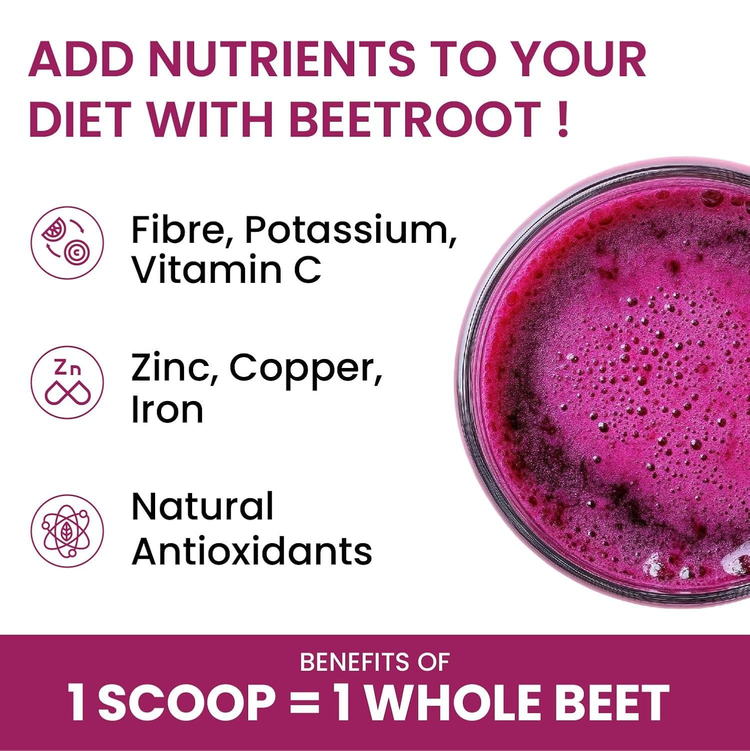 Vlado's Himalayan Organics Beetroot Powder Nutrition Benefits Infographic