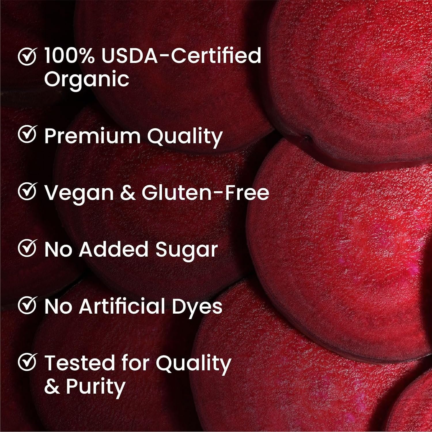 Vlado's Himalayan Organics Beetroot Powder Certification Label