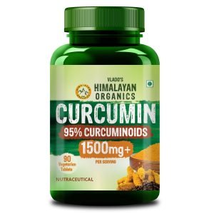 Vlado's Himalayan Organics Curcumin With Biopiperine 1500mg Tablets With 95% Curcuminoids Supplements - With Blackpepper, Turmeric, Ginger I Helps Reduce Inflammation and Pain | Antioxidant & Anti-inflammatory I Advanced Absorption - Daily Joint and Immune Health Support High Absorption Ultra Potent for Men & Women - 90 Veg Tablets